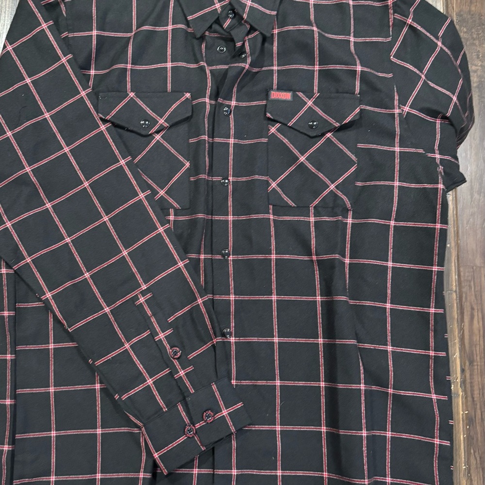DIXXON Black and Red Grid Pattern Shirt